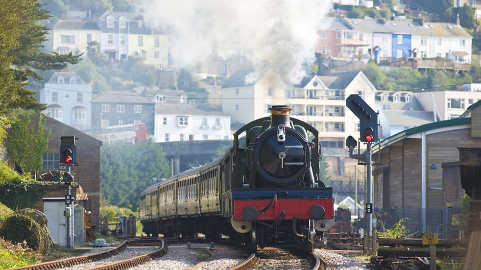 Steam train family day out Dartmouth railway